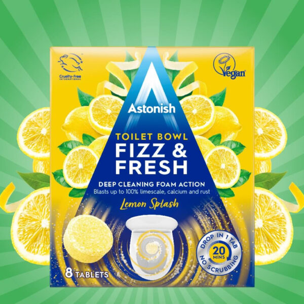 Таблетки для унитаза Astonish Fizz & Fresh Tabs Lemon Splash