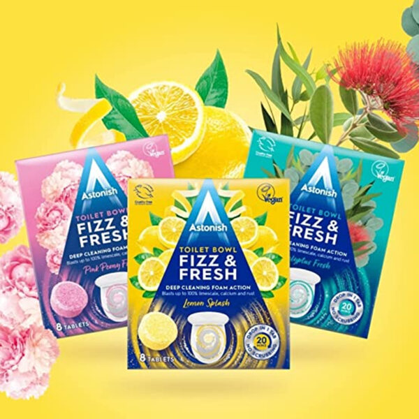 Таблетки для унитаза Astonish Fizz & Fresh Tabs Lemon Splash