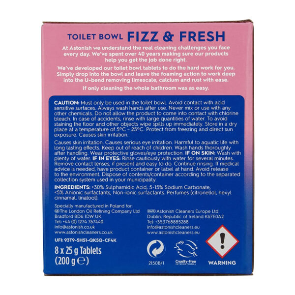 Таблетки для унитаза Astonish Fizz & Fresh Tabs Pink Peony Fresh