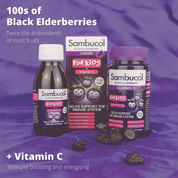 Витамины Sambucol Black Elderberry Kids Gummies 30 мягких желе