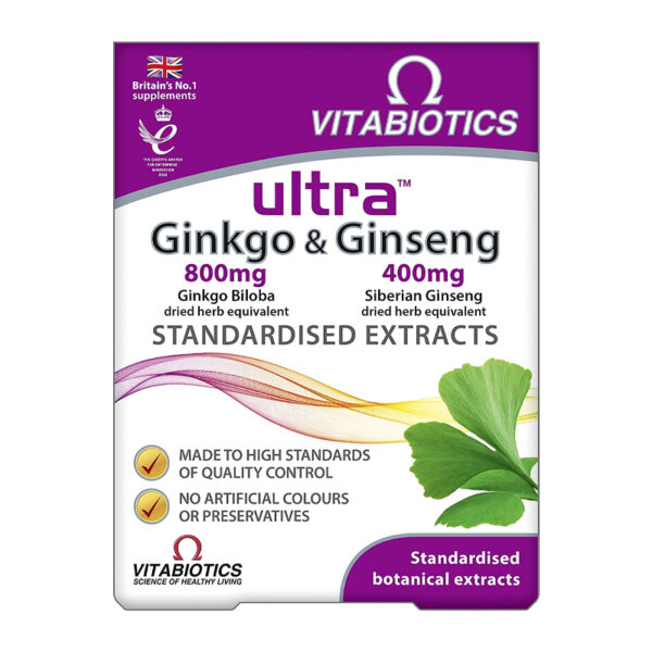 Витамины Vitabiotics Ultra Ginkgo & Ginseng 60 таблеток