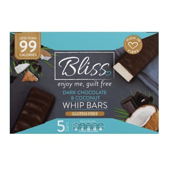 Батончики Bliss Whip Bars Dark Chocolate & Coconut 5 шт