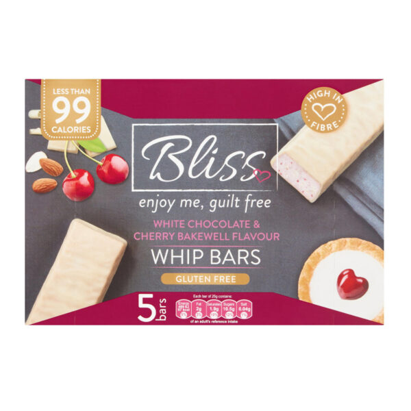 Батончики Bliss Whip Bars White Chocolate & Cherry Bakewell Flavour 5 шт