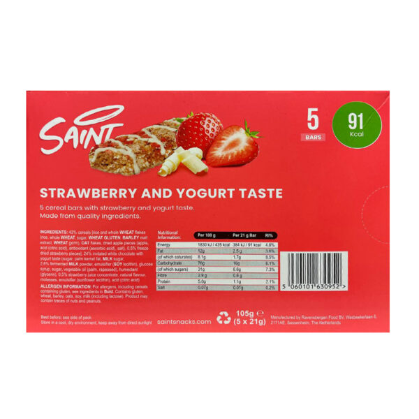 Батончики Saint Strawberry & Yogurt 5 шт