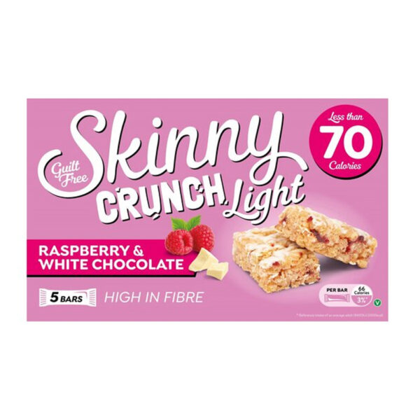 Батончики Skinny Crunch Light Raspberry & White Chocolate 5 x 19g