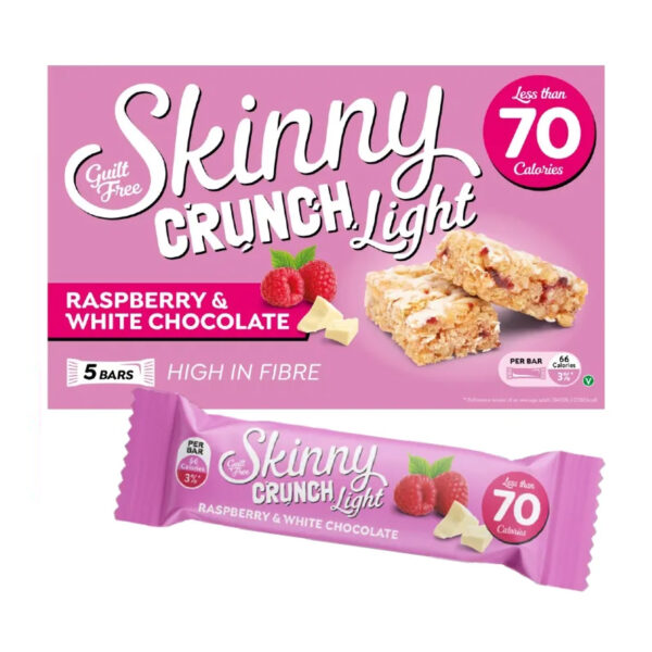 Батончики Skinny Crunch Light Raspberry & White Chocolate 5 x 19g