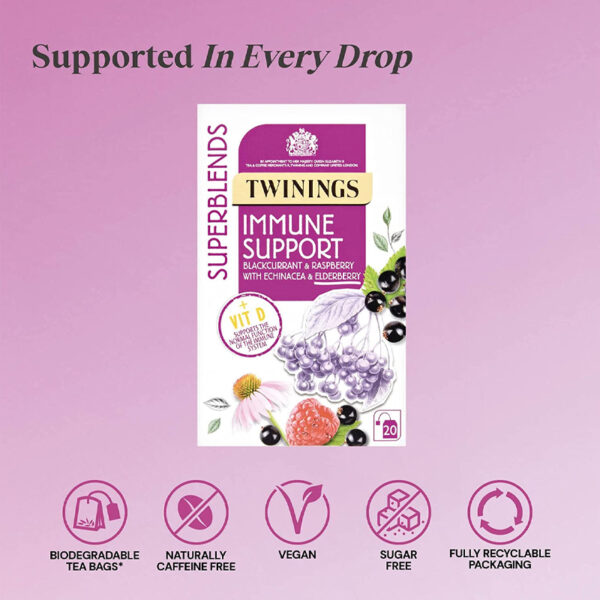 Чай Twinings Superblends Immune support Blackcurrant & Raspberry