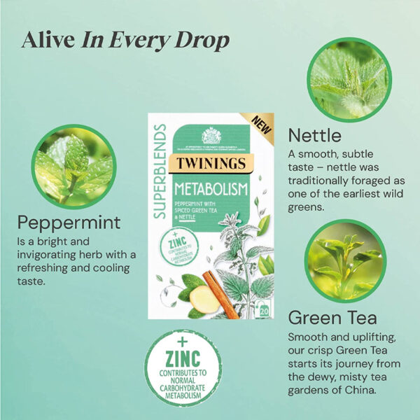 Чай Twinings Superblends Metabolism Peppermint & Spiced green tea