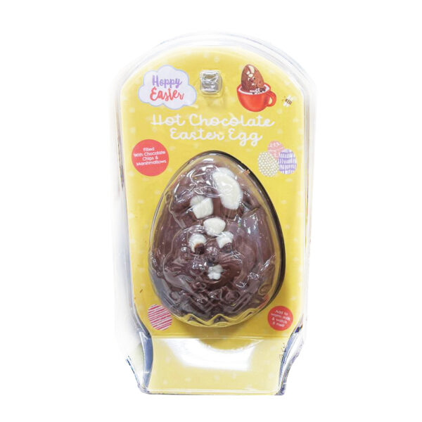 Hollow Milk Chocolate Decorated Egg with Chocolate Chips and Marshmallows