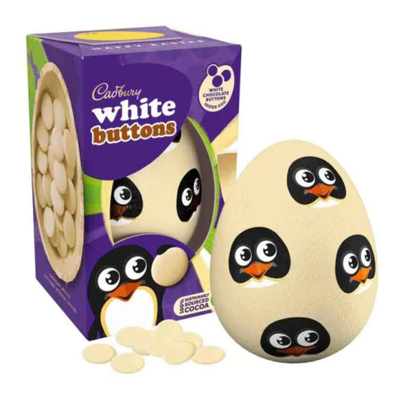 Шоколадное яйцо с конфетами Cadbury White Chocolate Buttons Egg 98g