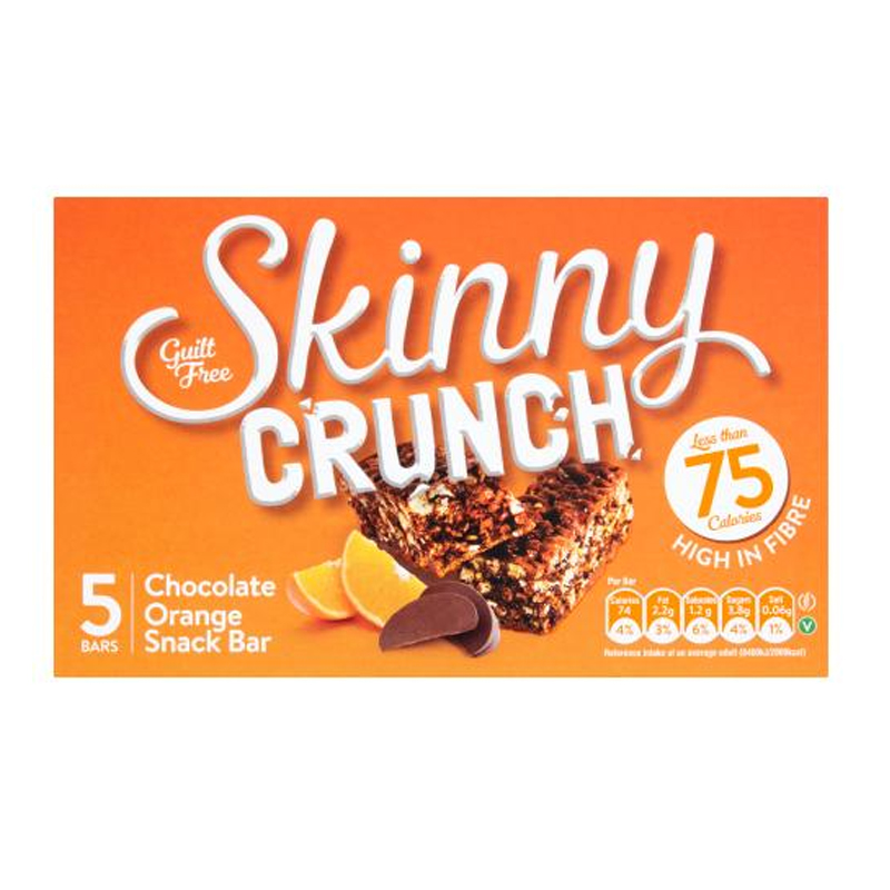 Батончики Skinny Crunch Light Chocolate & Orange 5 x 19g - BOOMSHOP