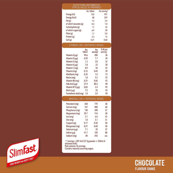 Коктейль для похудения Slimfast Meal Shake Chocolate 600g