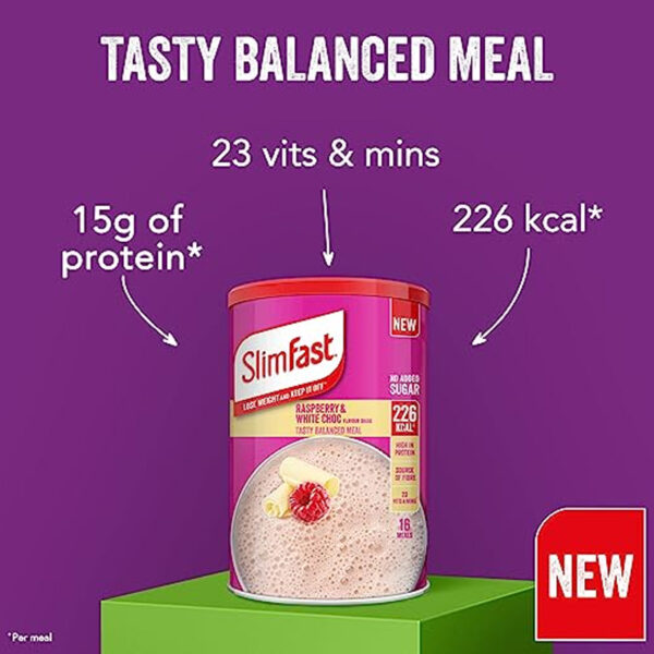 Коктейль для похудения Slimfast Meal Shake Raspberry & White Choc 584g