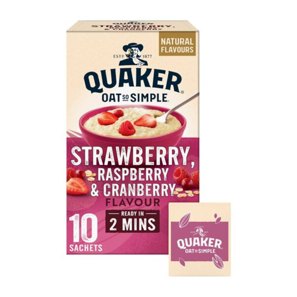 Овсяная каша Quaker Oat So Simple Strawberry, Raspberry & Cranberry Porridge 10х34,8g