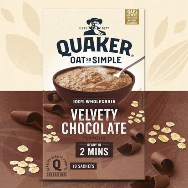 Овсяная каша Quaker Oat So Simple Velvety Chocolate Porridge 10х34,8 грамм