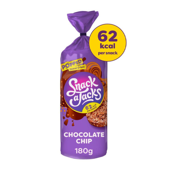 Рисовые чипсы Snack A Jack Choc Chip 180g