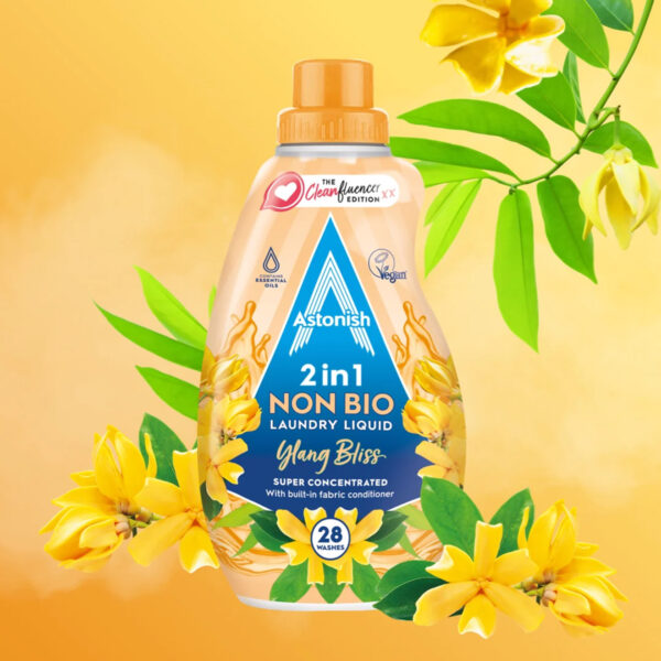 Astonish 2 in 1 Non Bio Laundry Liquid Ylang Bliss 28 Washes 840 мл