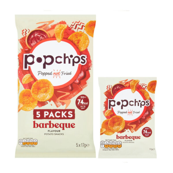 Popchips Barbeque Multipack Crisps 5 x 17 грамм