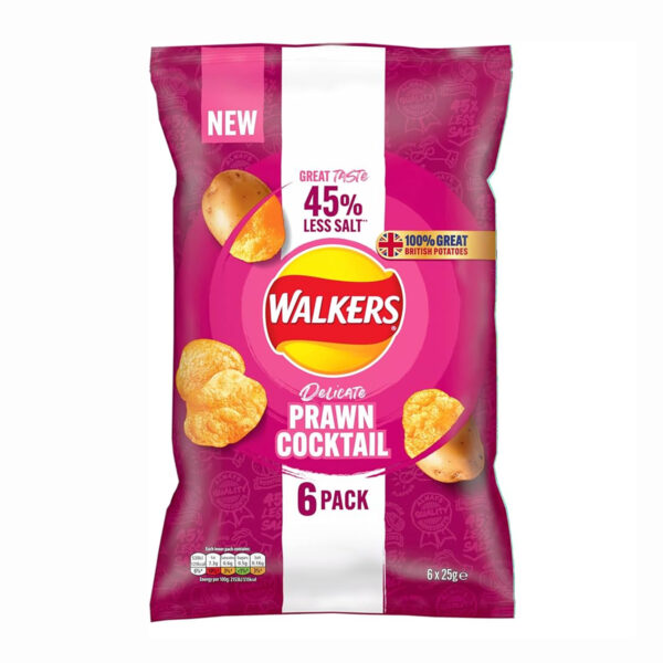 Чипсы Walkers Delicate Prawn Cocktail 6 х 25 грамм