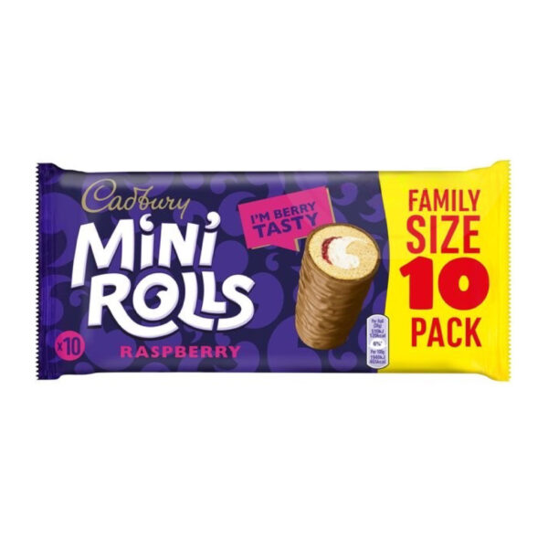 Cadbury Mini Rolls Milk Raspberry Family Size 10 шт