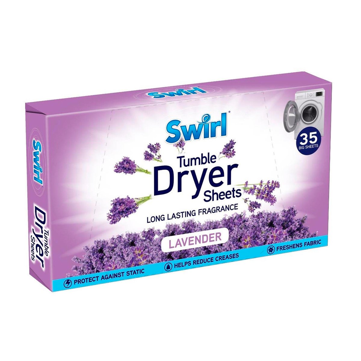 Салфетки для сушки белья Swirl Tumble Dryer Sheets 35 шт Lavander Салфетки для сушки белья Swirl Tumble Dryer Sheets 35 шт Lavander