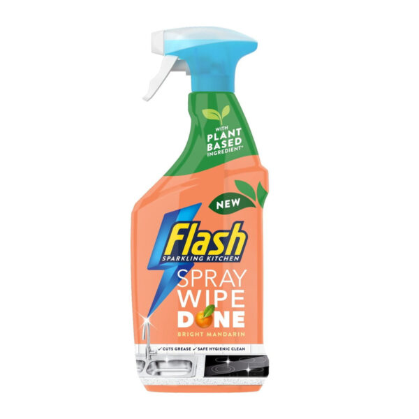 Flash Sparkling Kitchen Spray Wipe Done Bright Mandarin 800ml