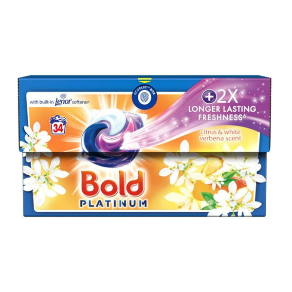 Капсулы для стирки Bold Platinum Citrus & White verbena Scent 34 washes