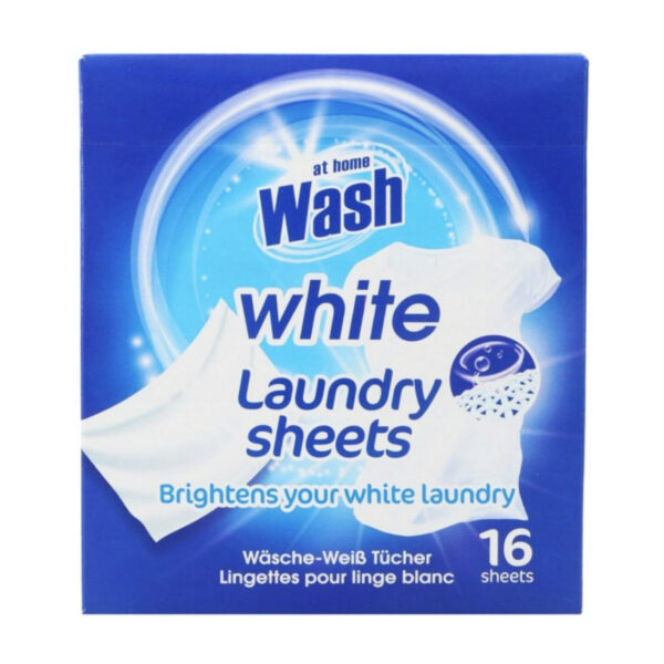 Салфетки для стирки At Home Wash White Laundry Sheets 16 sheets