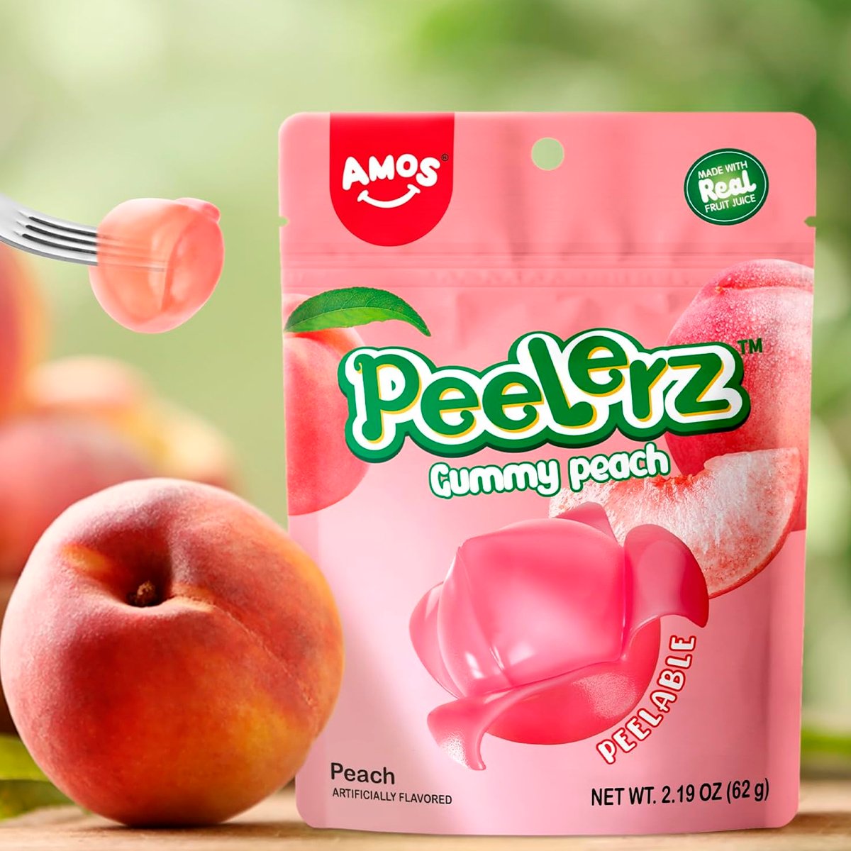 Мармелад Amos Peelerz Gummy Peach Peelable 65g - BOOMSHOP