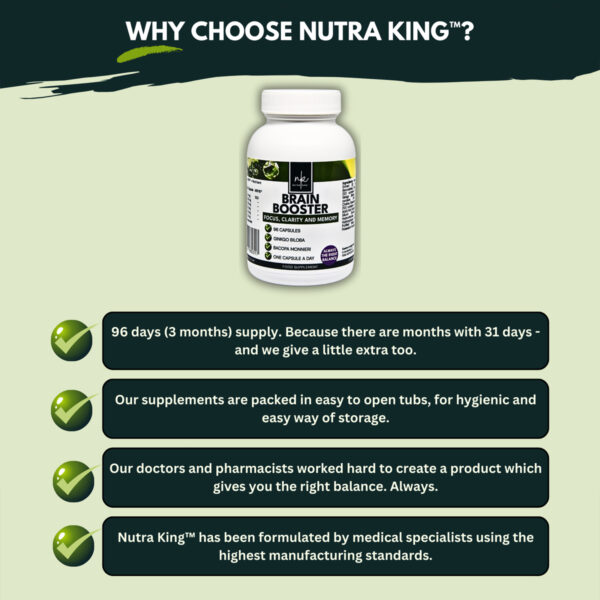 Витамины Nutra King Brain Booster Food Supplement 96 capsules