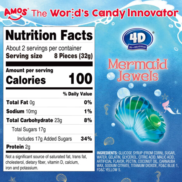 Жевательный мармелад Amos Jelly Sweets Mermaid Jewels 100g