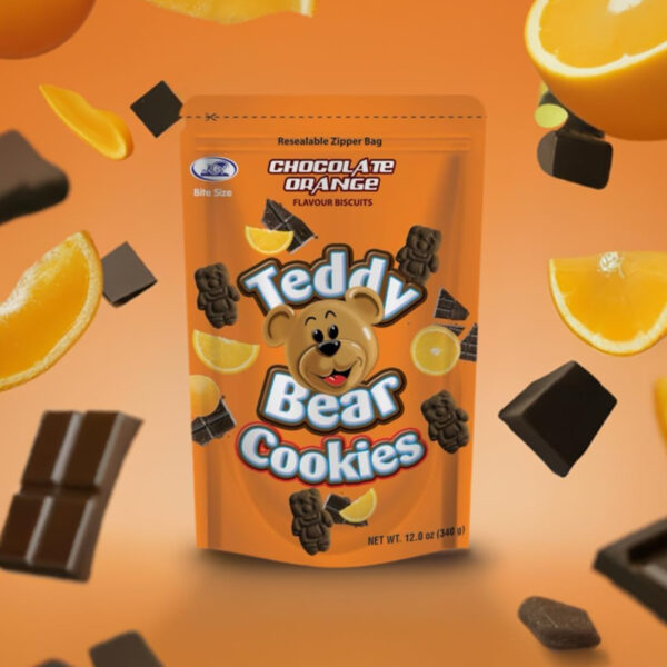 Печенье Teddy Bear Cookies Chocolate Orange Flavour Biscuits 340g