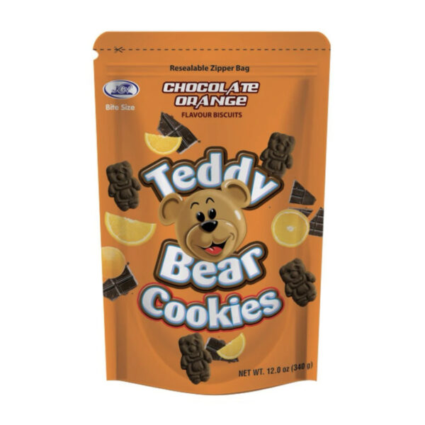Печенье Teddy Bear Cookies Chocolate Orange Flavour Biscuits 340g