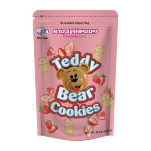 Печенье Teddy Bear Cookies Strawberry Flavour Biscuits 340g