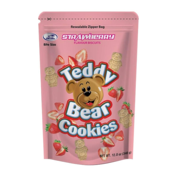 Печенье Teddy Bear Cookies Strawberry Flavour Biscuits 340g