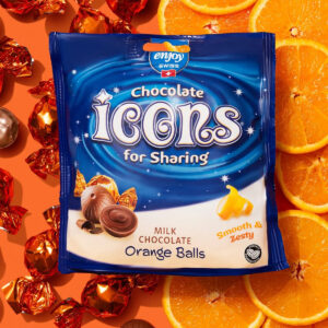 Шоколадные конфеты Enjoy Swiss Chocolate icons for sharing Milk Chocolate Orange Balls 96g