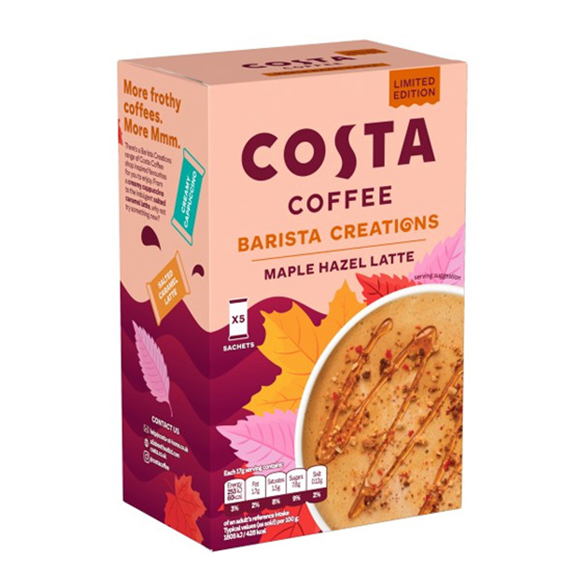 Растворимый кофе Costa Coffee Maple Hazel Latte Barista Creations 5 sachets 2 Растворимый кофе Costa Coffee Maple Hazel Latte Barista Creations 5 sachets