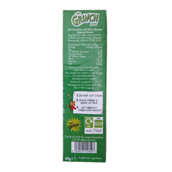 Трубочки The Grinch Mint Chocolate Mint Straws 60g