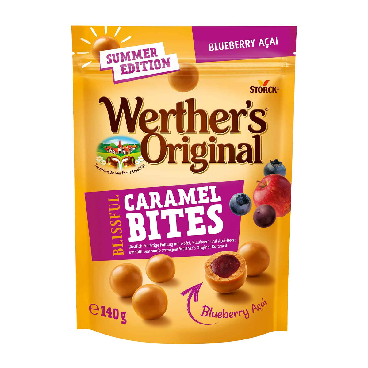 Ириски Werther's Original Blissful Bites Caramel & Blueberry Acai 140g Ириски Werther's Original Blissful Bites Caramel & Blueberry Acai 140g