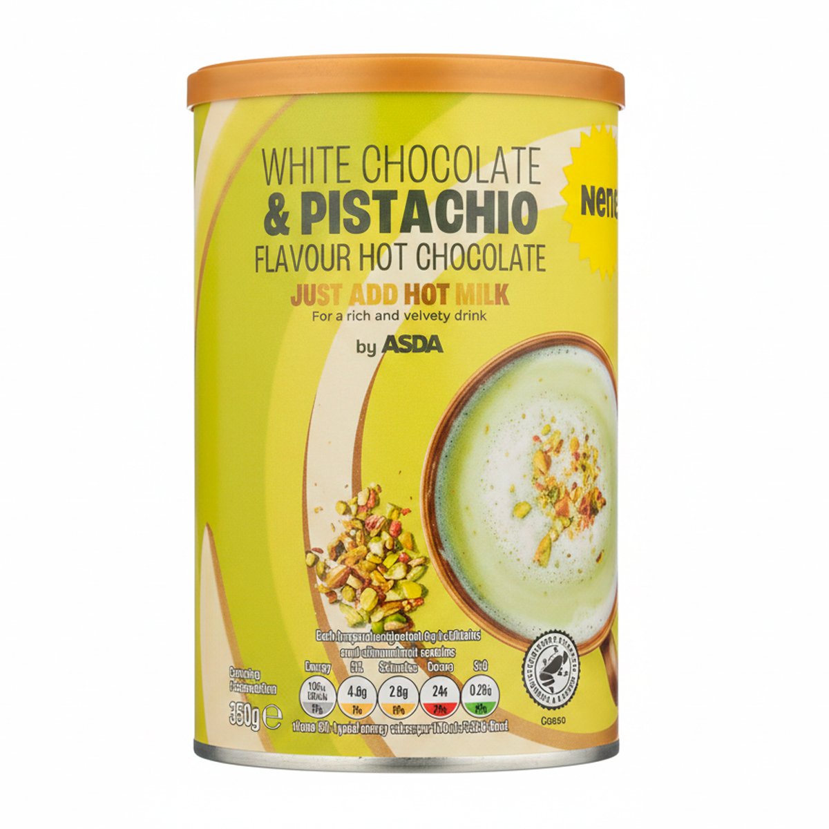 Горячий шоколад ASDA White Chocolate & Pistachio Flavour Hot Chocolate 350g Горячий шоколад ASDA White Chocolate & Pistachio Flavour Hot Chocolate 350g