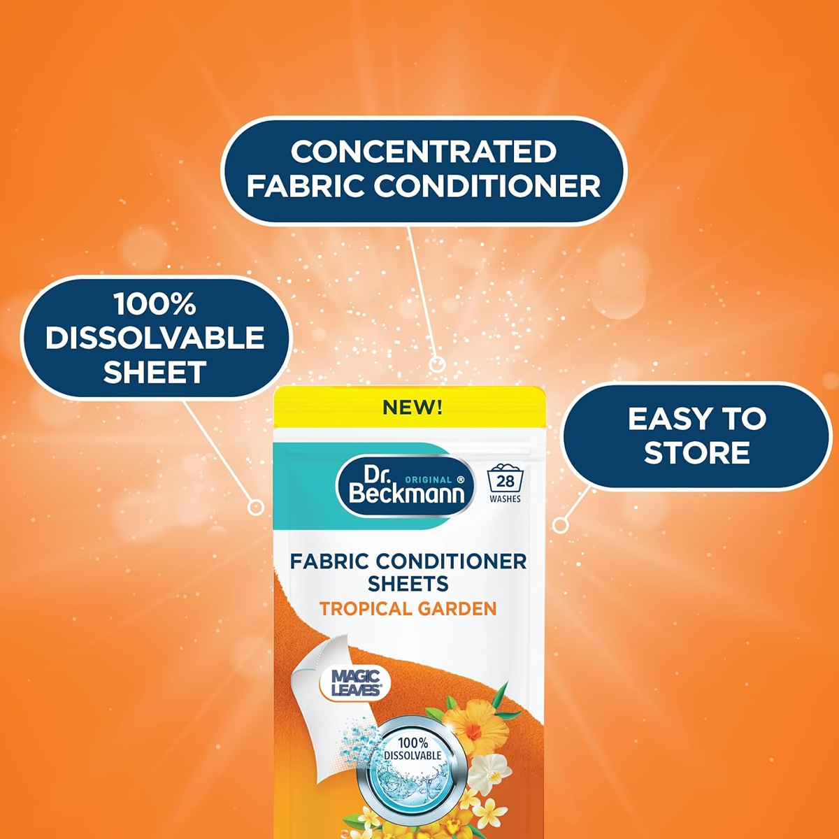 Салфетки кондиционер для белья Dr. Beckmann Fabric Conditioner Sheets Tropical Garden 28 Sheets 2 Салфетки кондиционер для белья Dr. Beckmann Fabric Conditioner Sheets Tropical Garden 28 Sheets
