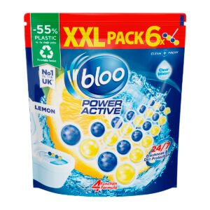 Блоки для чистки унитаза Bloo Toilet Rim Blocks Power Activ Lemon 6x50g