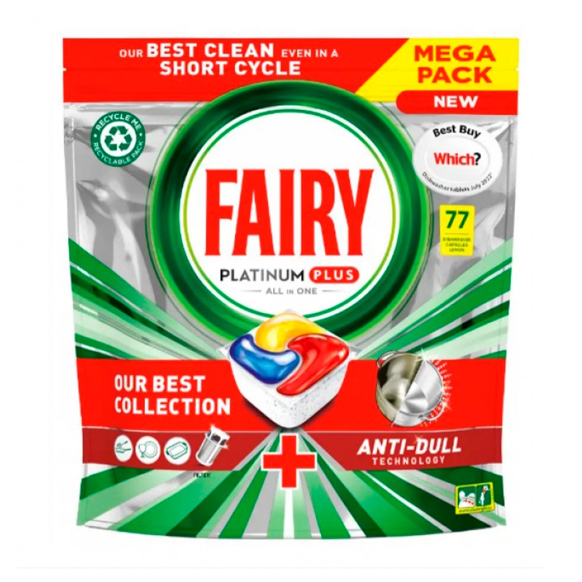 Капсулы для посудомоечной машины Fairy All In One Platinum Plus 77 шт MEGA PACK Капсулы для посудомоечной машины Fairy All In One Platinum Plus 77 шт MEGA PACK
