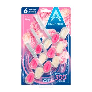 Блоки для унитаза Astonish Foam&Fresh Pink Peony 3x48g
