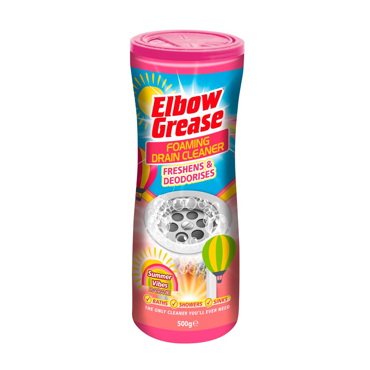 Elbow Grease Foaming Drain Cleaner Freshens&Deodorises Summer Vibes 500g Elbow Grease Foaming Drain Cleaner Freshens&Deodorises Summer Vibes 500g