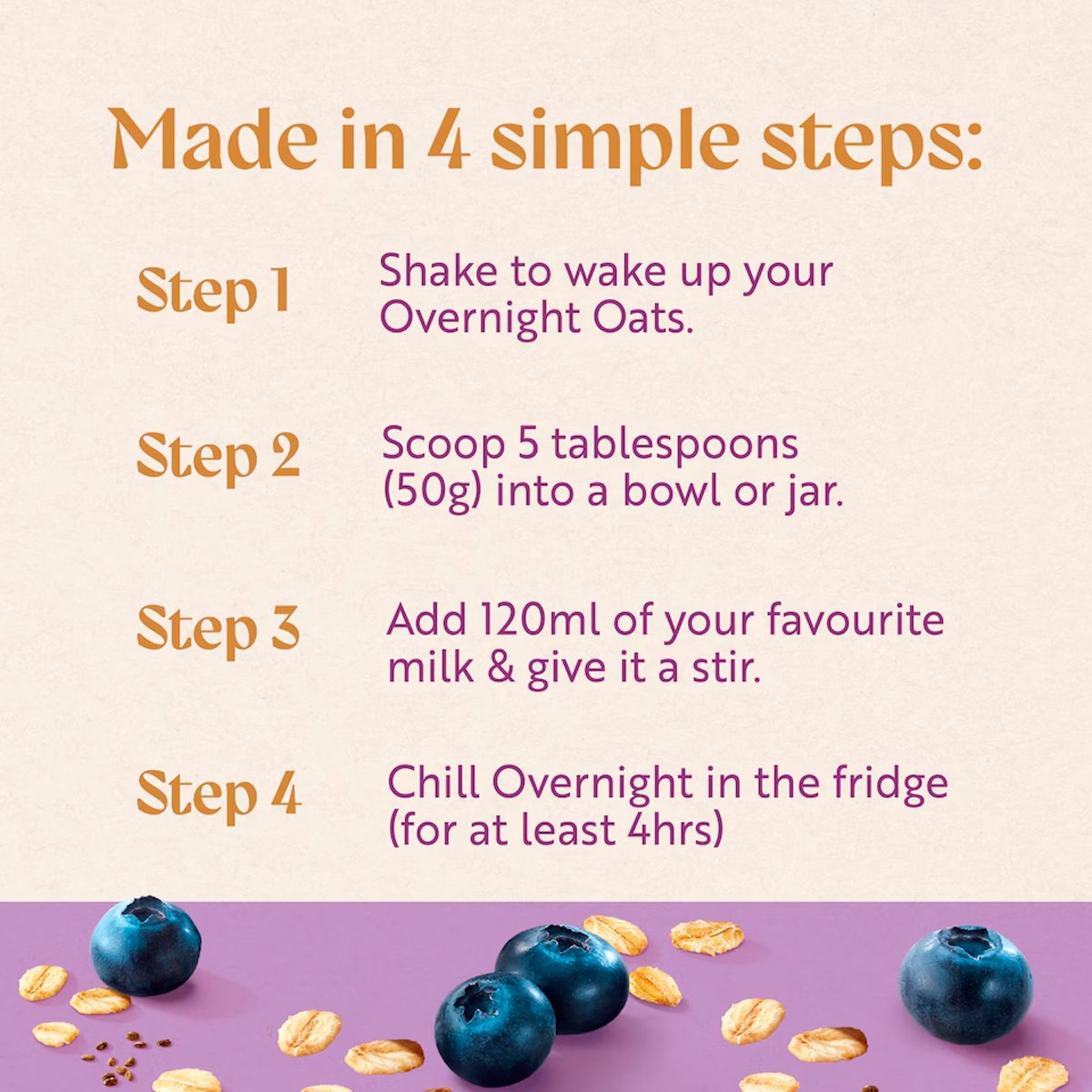 Quaker Overnight Oats Blueberry Chia Seeds 350g 3 Quaker Overnight Oats Blueberry Chia Seeds 350g