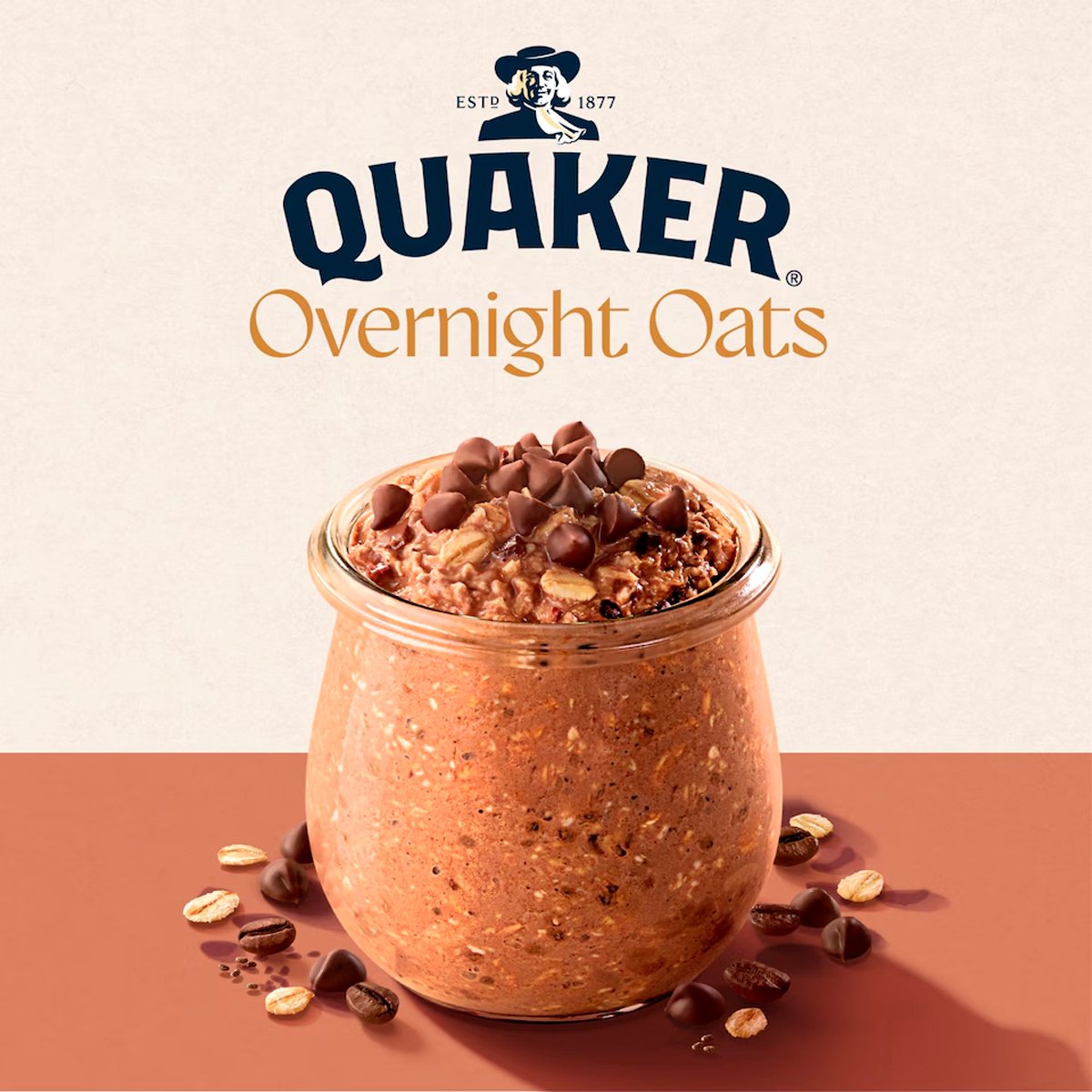 Quaker Overnight Oats Mocha Choc Chip Chia Seeds 350g 2 Quaker Overnight Oats Mocha Choc Chip Chia Seeds 350g