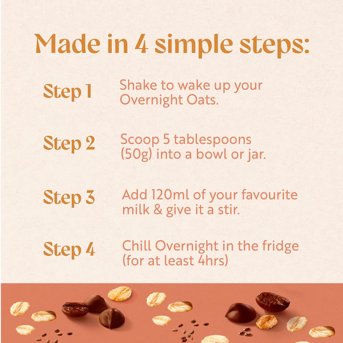 Quaker Overnight Oats Mocha Choc Chip Chia Seeds 350g 3 Quaker Overnight Oats Mocha Choc Chip Chia Seeds 350g