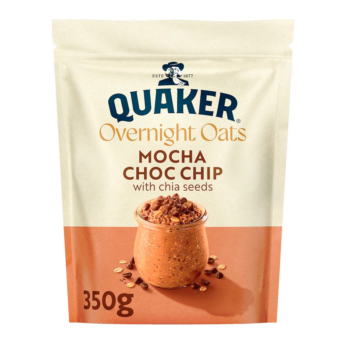 Quaker Overnight Oats Mocha Choc Chip Chia Seeds 350g Quaker Overnight Oats Mocha Choc Chip Chia Seeds 350g