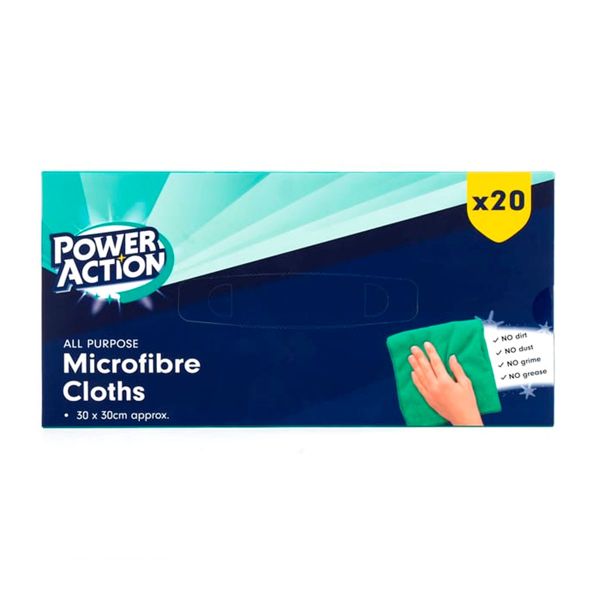 Салфетки Power Action Microfibre Cloths All Purpose 30 cm 20 шт Салфетки Power Action Microfibre Cloths All Purpose 30 cm 20 шт